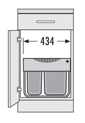 Hailo Raumspar-Tandem Swing 50.3/29 Einbau Abfallsammler Mülleimer 3644-53 für 50 cm