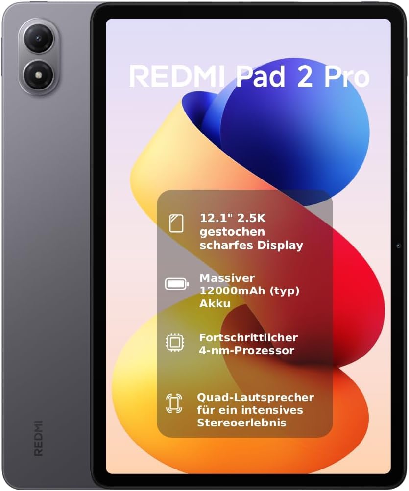 XIAOMI REDMI Pad 2 Pro, 8+256GB, 12,1" 2,5K 120Hz Display, Riesiger 12.000mAh (typ) Akku, 4nm Prozes