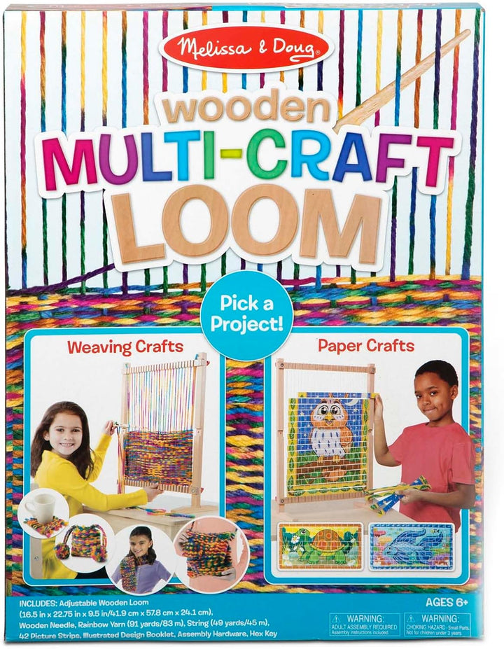 Melissa & Doug 19381 Hölzerner Webrahmen Für Diverse Bastelarbeiten, Mehrfarbig, 41.91 cm H x 57.785
