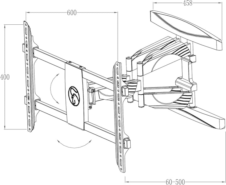 Hagor BrackIT L HD neig- und schwenkbare Wandhalterung für 32-55' | 81-140 cm, max. VESA 600 x 400 m