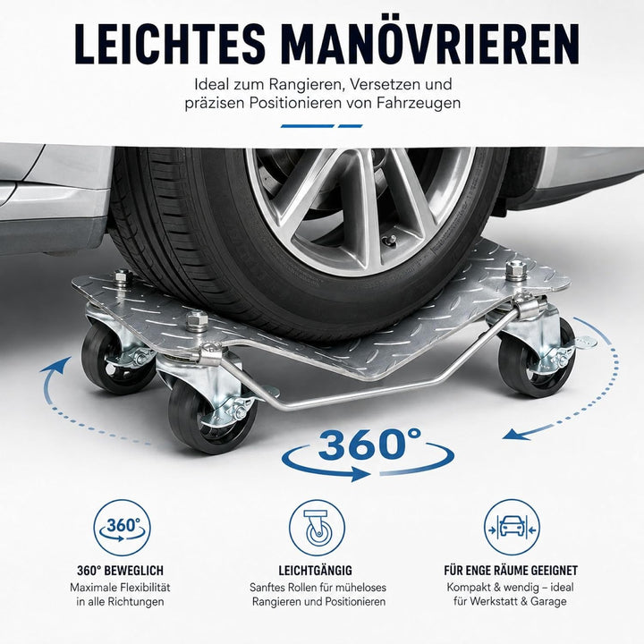 Trutzholm Rangierhilfe Rangierroller Wagenheber für PKW 4 Stück