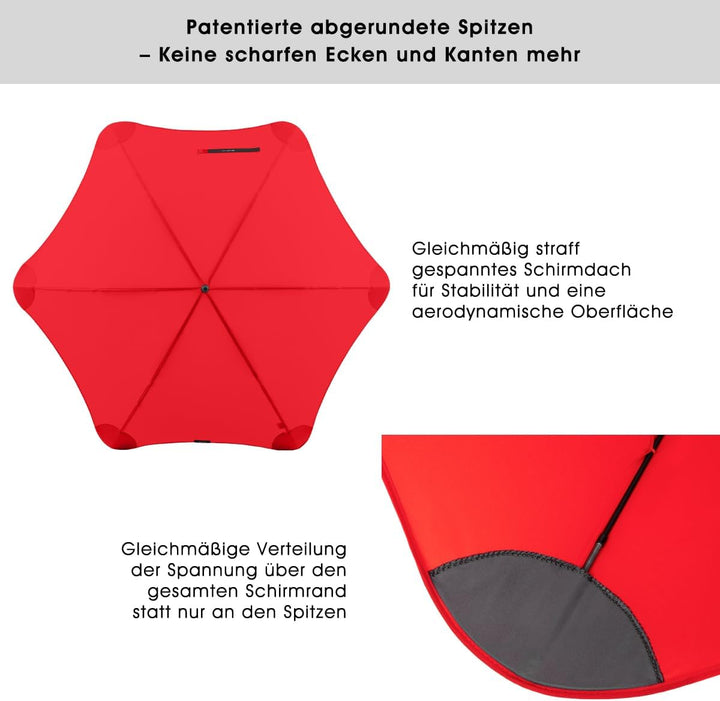 Blunt Executive Stockschirm Regenschirm rot | gross & sturmfest für 2 Personen – 138 cm Ø | Innovati