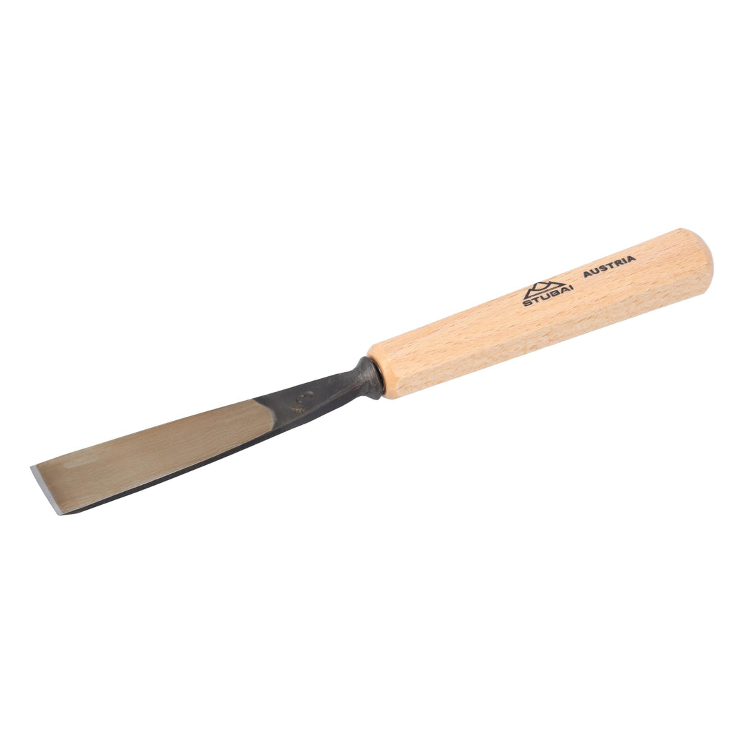 STUBAI Stemmeisen Stechbeitel Serie 52 - Form 3 | Gerades Flacheisen - 20 mm, mit Holzgriff, zum Vor