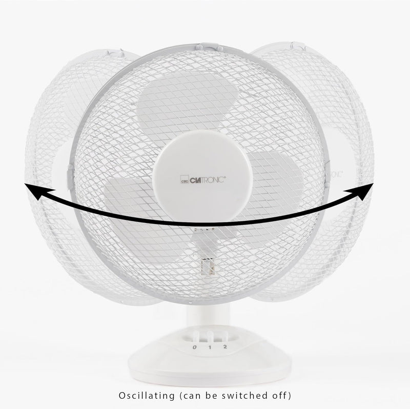 Clatronic Ventilator für Tisch / Tischventilator VL 3601; Mini-Fan für Schlafzimmer, Büro, Wohnmobil