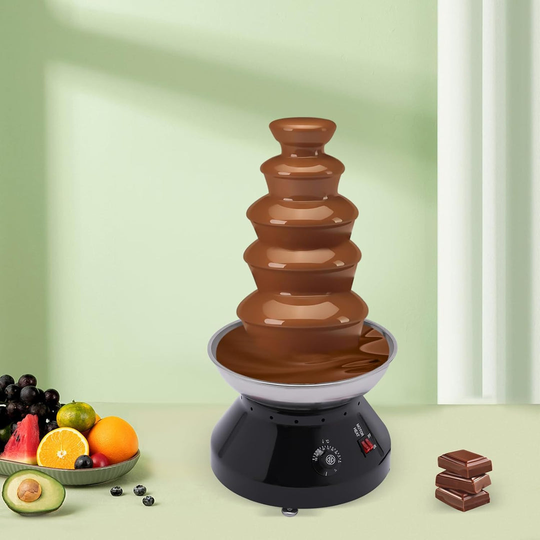 Turm 5 Tier 7 lb Grosse Kapazität Edelstahl Schokoladenbrunnen Kommerzielle Heisse Schokolade Fondue