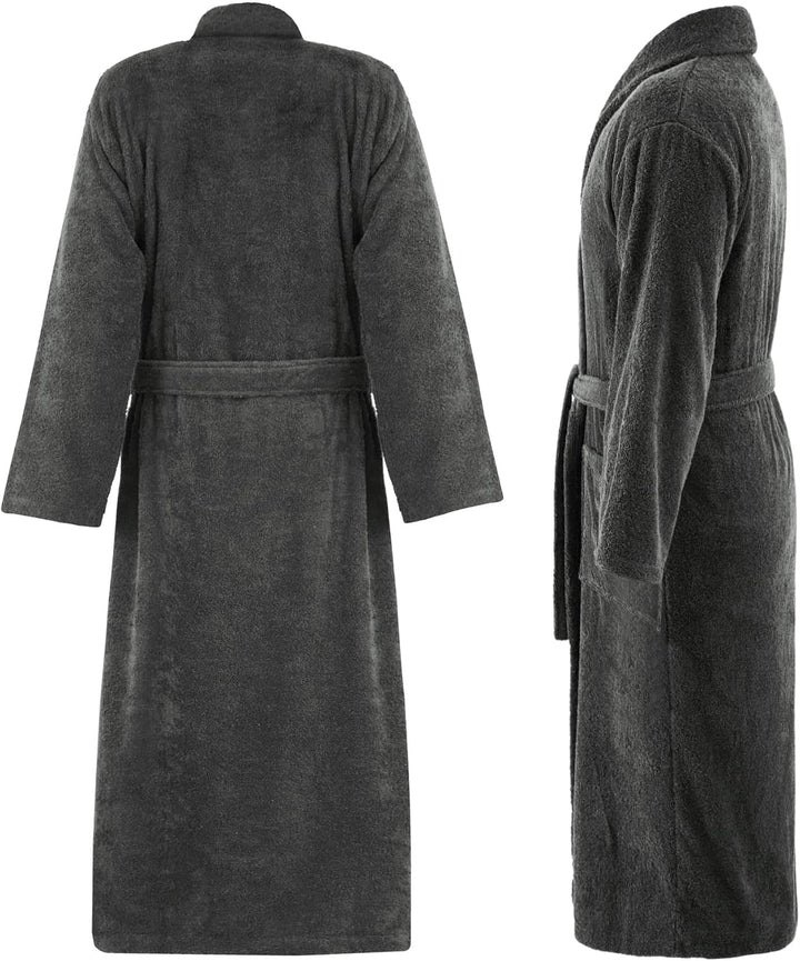 PandaHome Bademantel Damen und Herren aus 100% Baumwolle, Morgenmantel Frottee Kuschel, Saunamantel