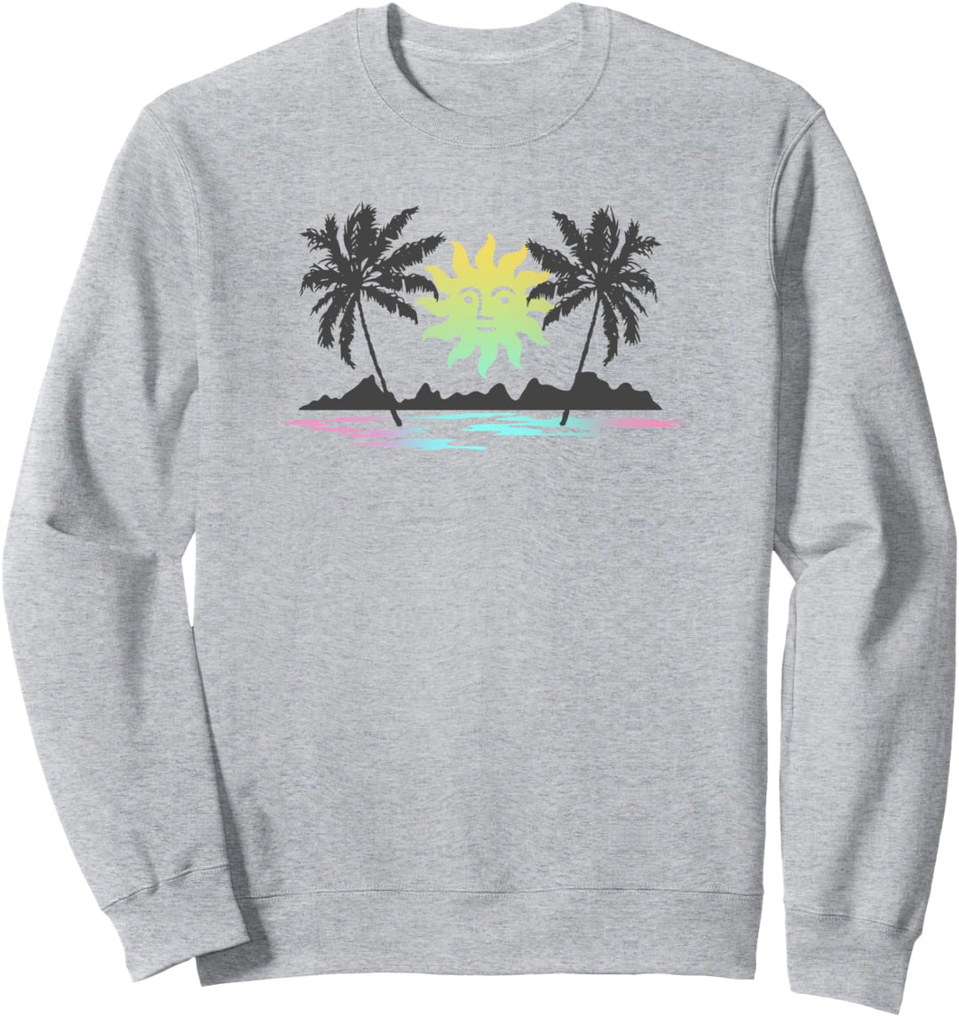 Trendy Rainbow Sunset Island Palms Sweatshirt