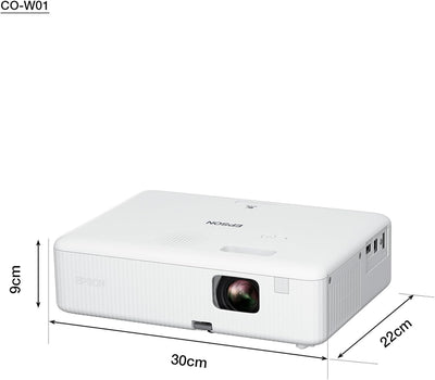 Epson CO-W01 | WXGA-Projektor, 3000 Lumen, Lange Lebensdauer von 12000 Stunden und 3LCD-Technologie,