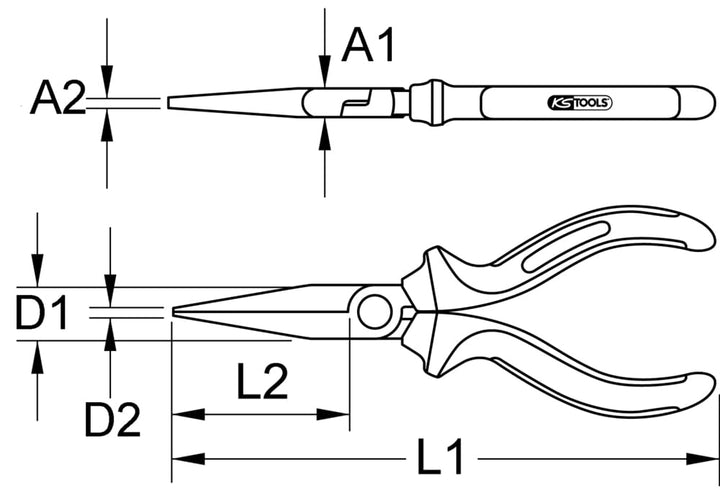 KS Tools 962.0631 BERYLLIUMplus Flachzange 160 mm
