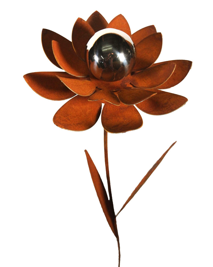 Bornhöft Gartenstecker Blume Metall Gartendeko Rost Edelrost rostiger Beetstecker 110cm Deko Rostfig