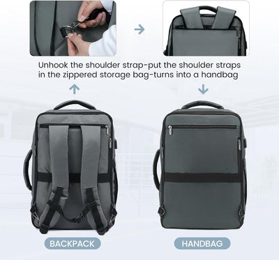 LOVEVOOK Rucksack Handgepäck, Abnehmbarer Reise Rucksack leicht mit Schuhfach, Wasserdichter Laptop