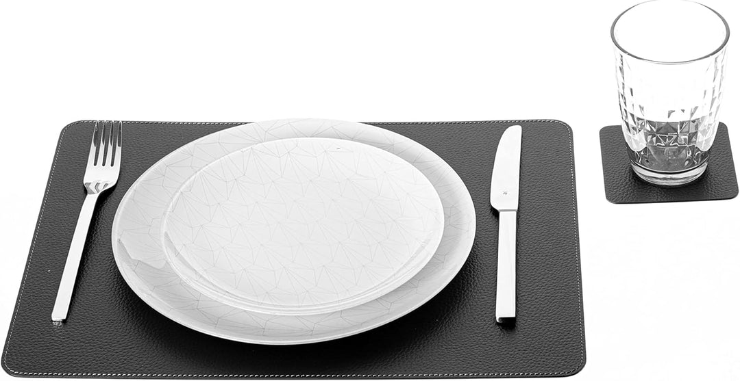 Platzsets und Untersetzer (2er Set) aus recyceltem Leder, Tisch-Sets, 2 Stück platzsets und 2 unders