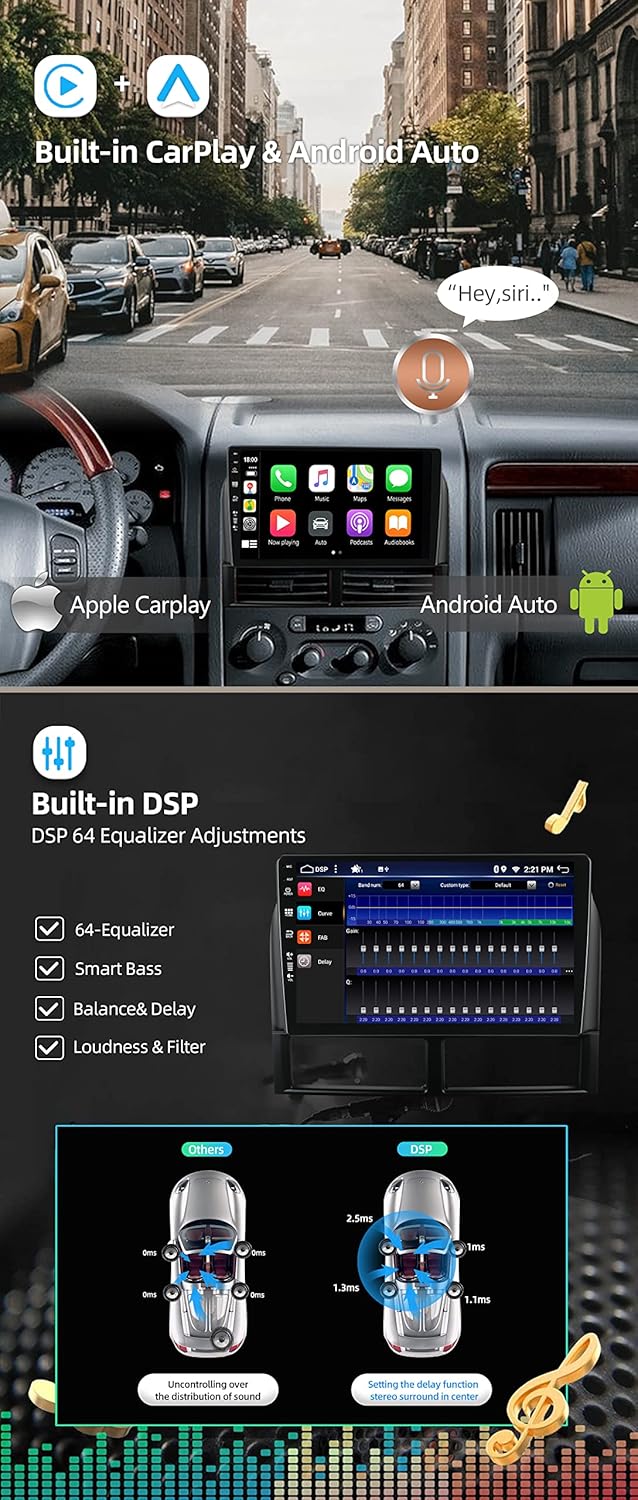 JOYX Android 13 IPS Autoradio Passt für Jeep Grand Cherokee WJ (1998-2004) - 4G+64G - Eingebaut DSP/