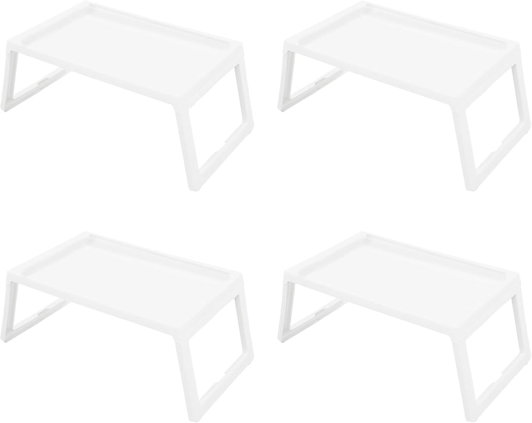 Betttablett Tisch mit klappbaren Beinen, 4er-Pack Frühstückstablett aus Kunststoff, Laptoptisch für