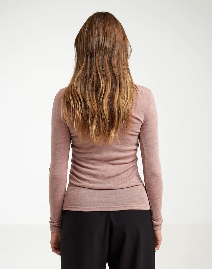Dilling Damen Rollkragenshirt aus Merinowolle 34 Blusher-melange, 34 Blusher-melange