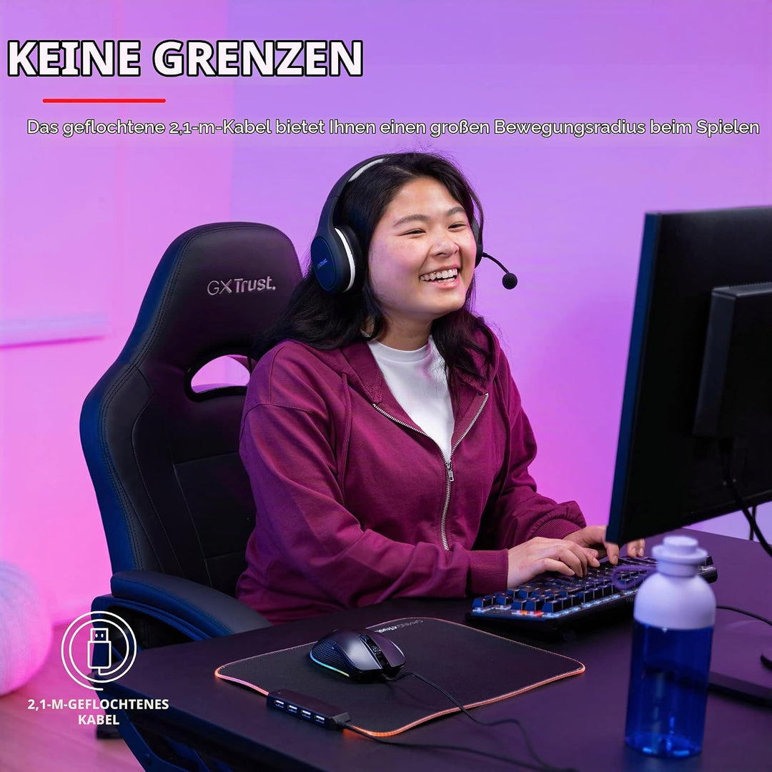 Trust Gaming GXT 922 Ybar Gaming Maus, 68% Recycelten Materialien, RGB LED-Beleuchtung, 6 Programmie
