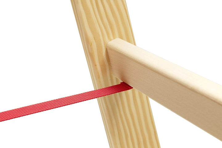 Hymer Holz Sprossenstehleiter 2x4 Sprossen (Leiter beidseitig begehbar, Spreizsicherung, stabiler Ei