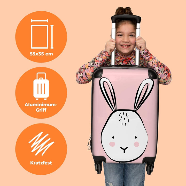 NoBoringSuitcases.com® Koffer Handgepäck - Kinderkoffer Mädchen, Reisekoffer Kinder, Leichtgewicht,