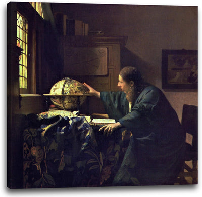 Printed Paintings Leinwand (70x70cm): Jan Vermeer - Der Astronom (1668) 70x70 cm, 70x70 cm