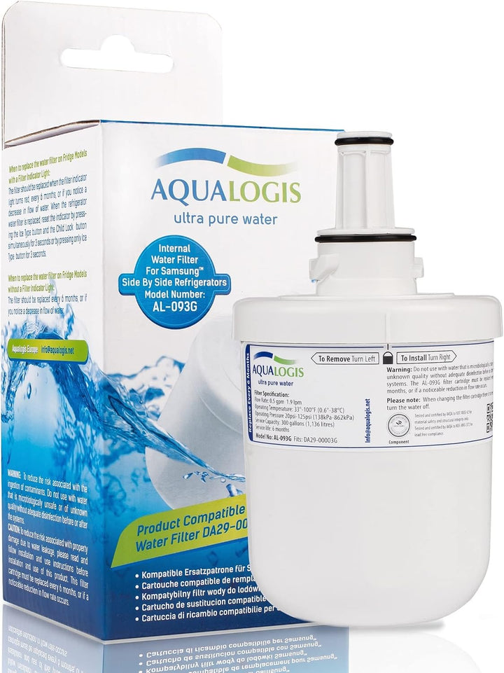 AquaLogis AL-093G Kühlschrank Wasserfilter, kompatibel mit Samsung DA29-00003G – 4 Stück