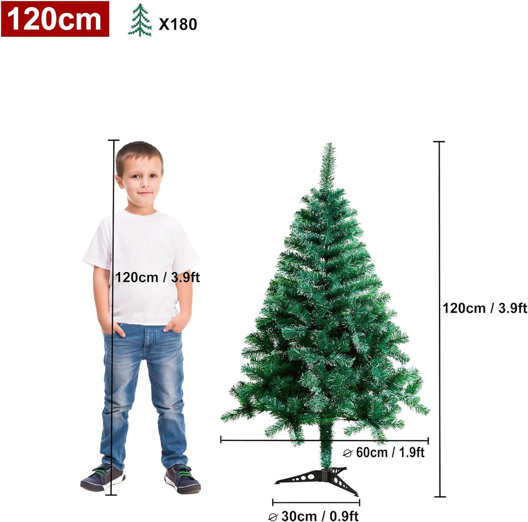 HENGMEI 120cm PVC Weihnachtsbaum Tannenbaum Christbaum Grün künstlicher mit ständer ca. 180 Spitzen