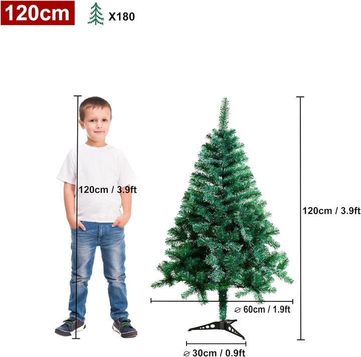 HENGMEI 120cm PVC Weihnachtsbaum Tannenbaum Christbaum Grün künstlicher mit ständer ca. 180 Spitzen