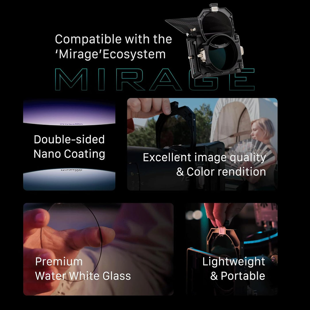 Tilta Illusion 95 mm Black Mist 1/2 Filter für Tilta Mirage Matte Box Lightweight TF-95-BM12, Black