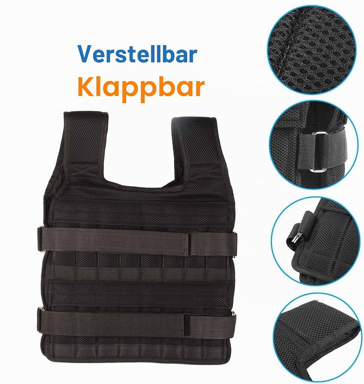 Gewichtsweste, atmungsaktive Mesh-Trainingsjacke, 15 kg Trainings-Fitnessweste zum Laufen