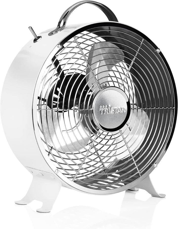 Tristar VE-5967 Retro Tischventilator - 20 W - 25 cm Ø - 2 Geschwindigkeitsstufen - Integrierter Gri