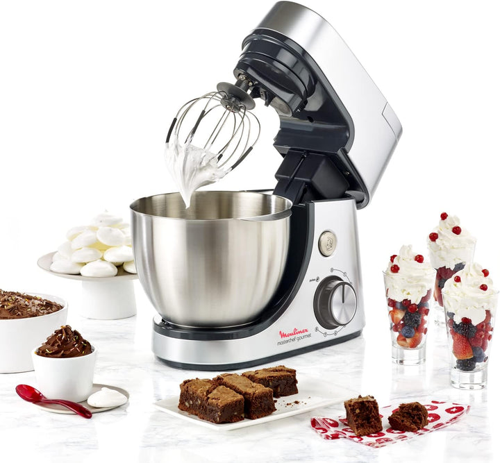 Moulinex Küchenmaschine, 1100 W, Backset, Mixer, Gemüseschneider mit Zubehör für Mazedonien, Fleisch