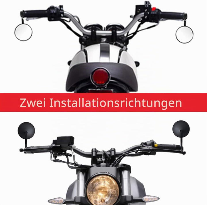 Evermotor Universal CNC Aluminium Lenkerendenspiegel Motorrad Rückspiegel Spiegel Set