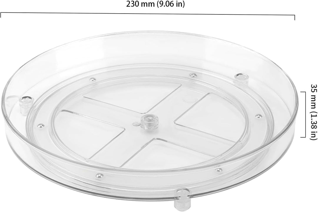 3 Stück 23cm Lazy Susan Drehteller Organizer, Kühlschrank Drehteller Organizer, Transparent Küche Dr