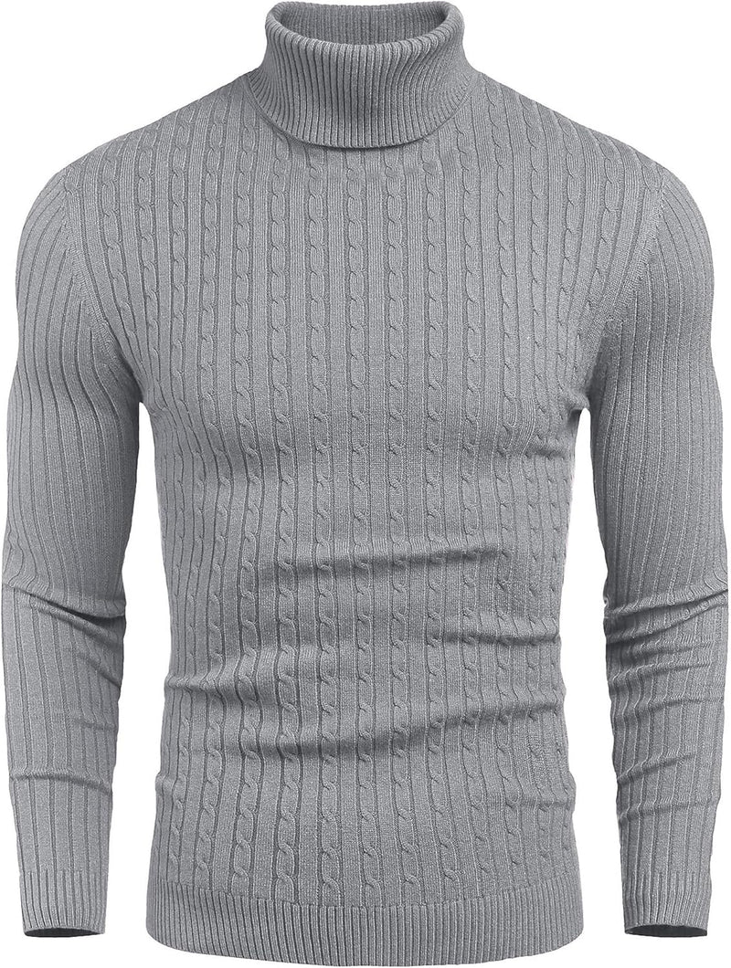 COOFANDY Herren Pullover Feinstrick Langarm Rollkragenpullover Winter Pullover Slim fit Freizeit Rol