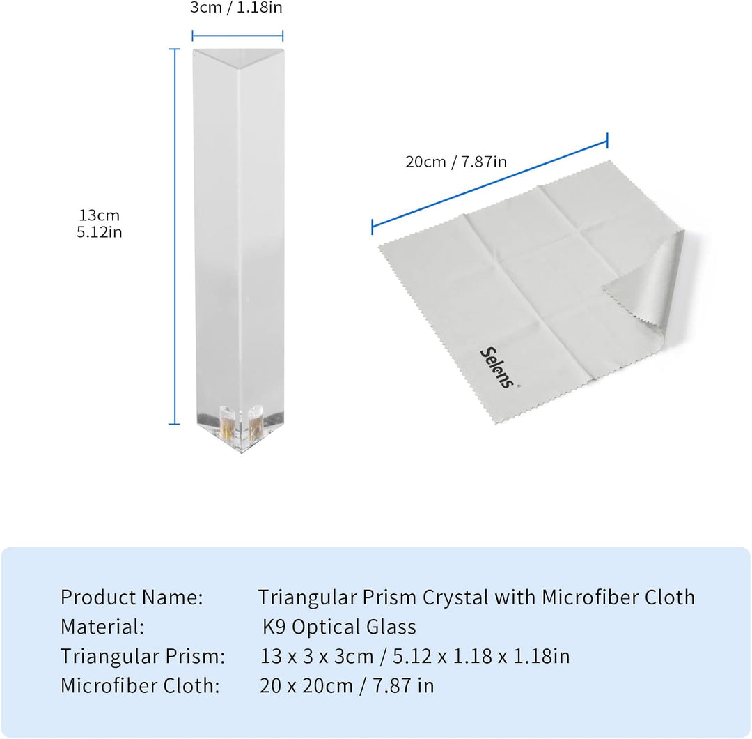 Selens Fotografie Kristall Dreieckig Prisma mit 1/4" Gewindeloch, Professionelle Optik Kristall Glas