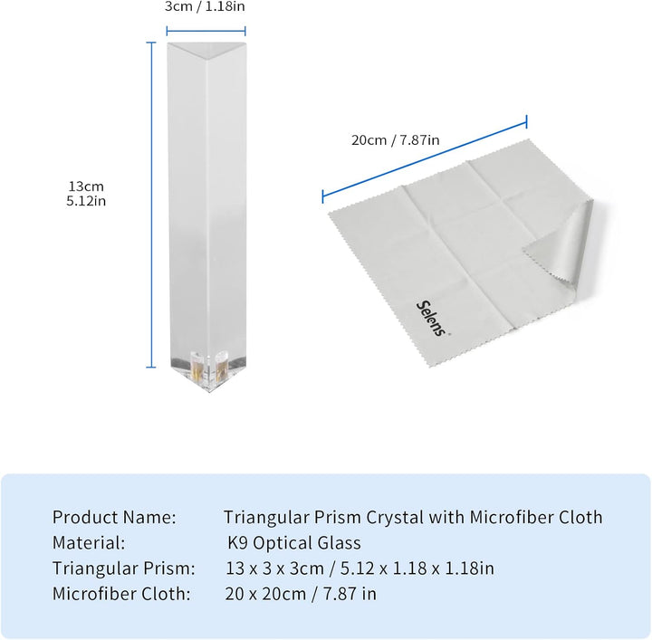 Selens Fotografie Kristall Dreieckig Prisma mit 1/4" Gewindeloch, Professionelle Optik Kristall Glas