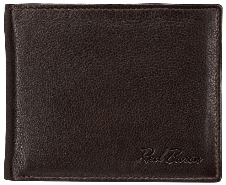 Red Baron Braune Herren Geldbörse aus Leder Querformat RB-WT-006-08