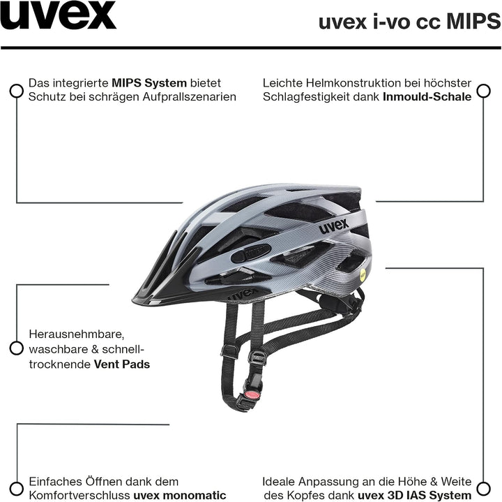 uvex i-vo cc MIPS - Leichter Allround-Helm für Damen und Herren - MIPS-Sysytem - erweiterbar mit LED