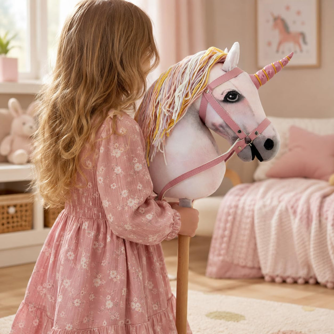 Sweety Toys 14514 Hobbyhorse Steckenpferd Einhorn ohne Rollen geeignet für Hobbyhorsing Turniere