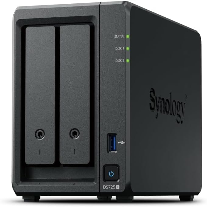 Synology DS725+ Bundle 8TB Western Digital (WD Red Plus 2X 4TB) 2 Bay Plus Serie mit Ryzen R1600, 4G