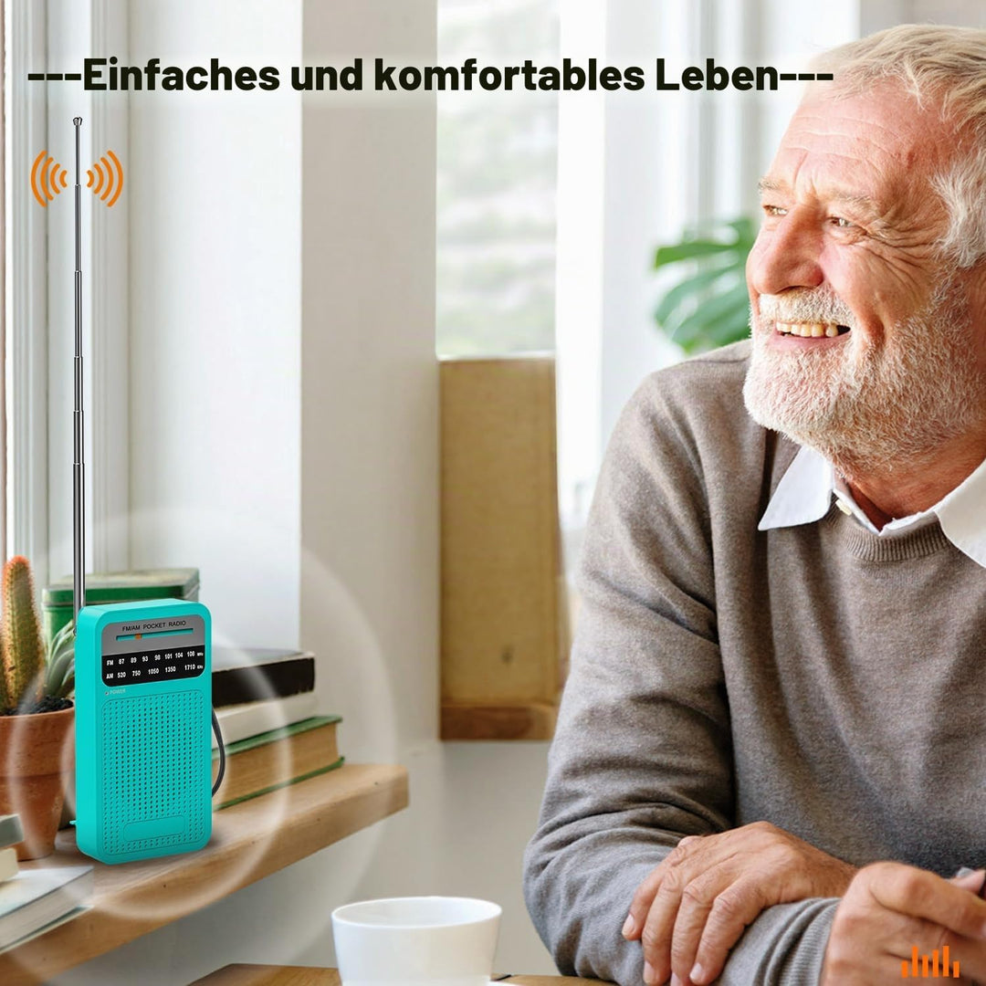 Tendak Radio Batteriebetrieben AM FM UKW, Radio Klein Exzellentem Empfang mit lautem Lautsprecher, K