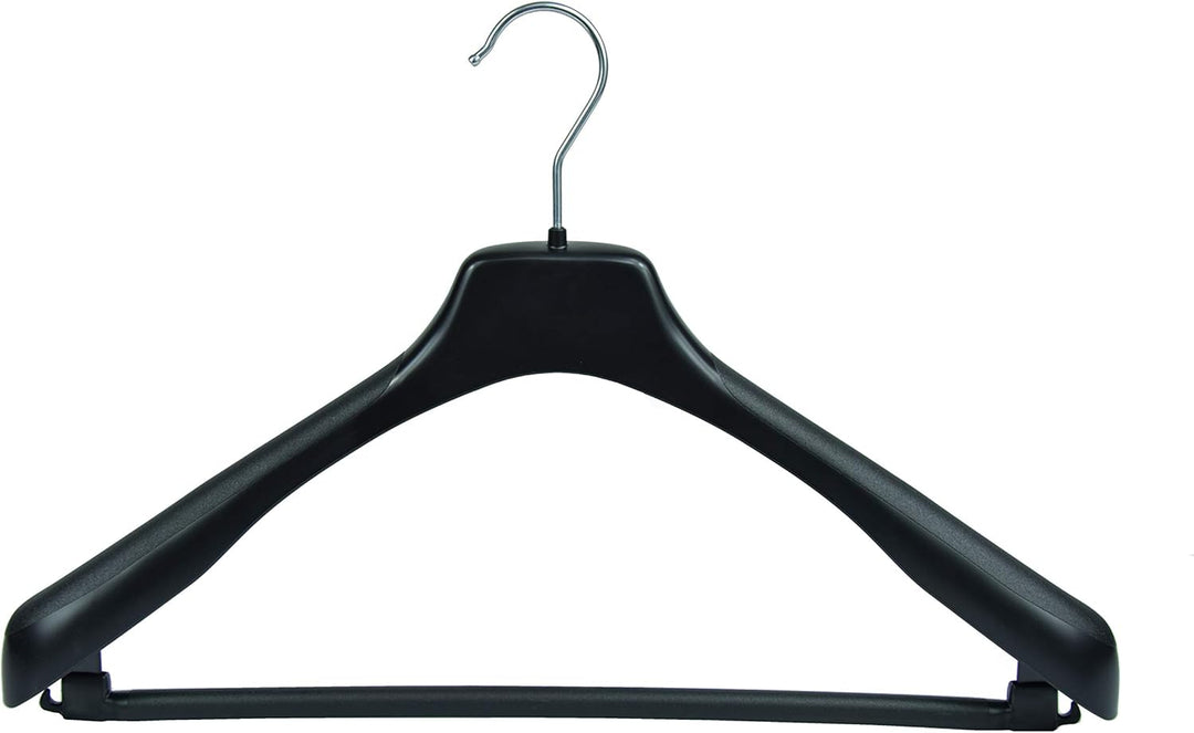 Kleiderbügel 20 Stück Anzugbügel 2- Teiler Jackenbügel Sakkobügel EU 45 cm Schwarz mit Hosensteg | B