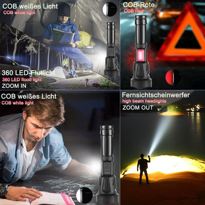 ASORT LED Taschenlampe Extrem Hell 40000 Lumen, USB Wiederaufladbare, 36 Kerne LED, IPX67 Wasserdich