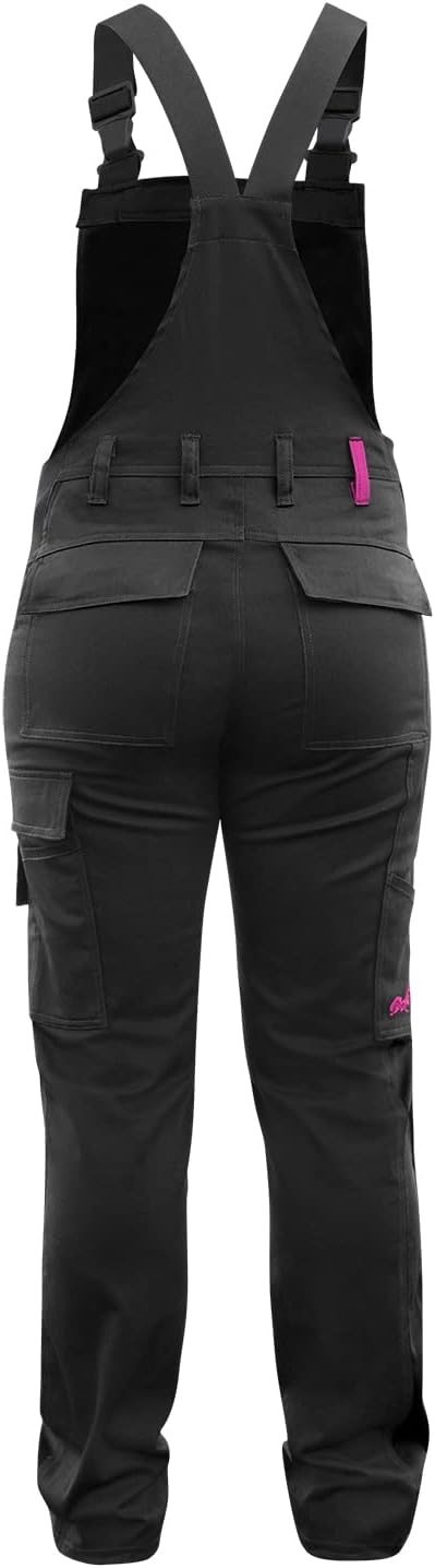 strongAnt Latzhose Damen stretch Arbeitshose für Frauen mit Kniepolstertaschen Baumwolle Cargo Hose