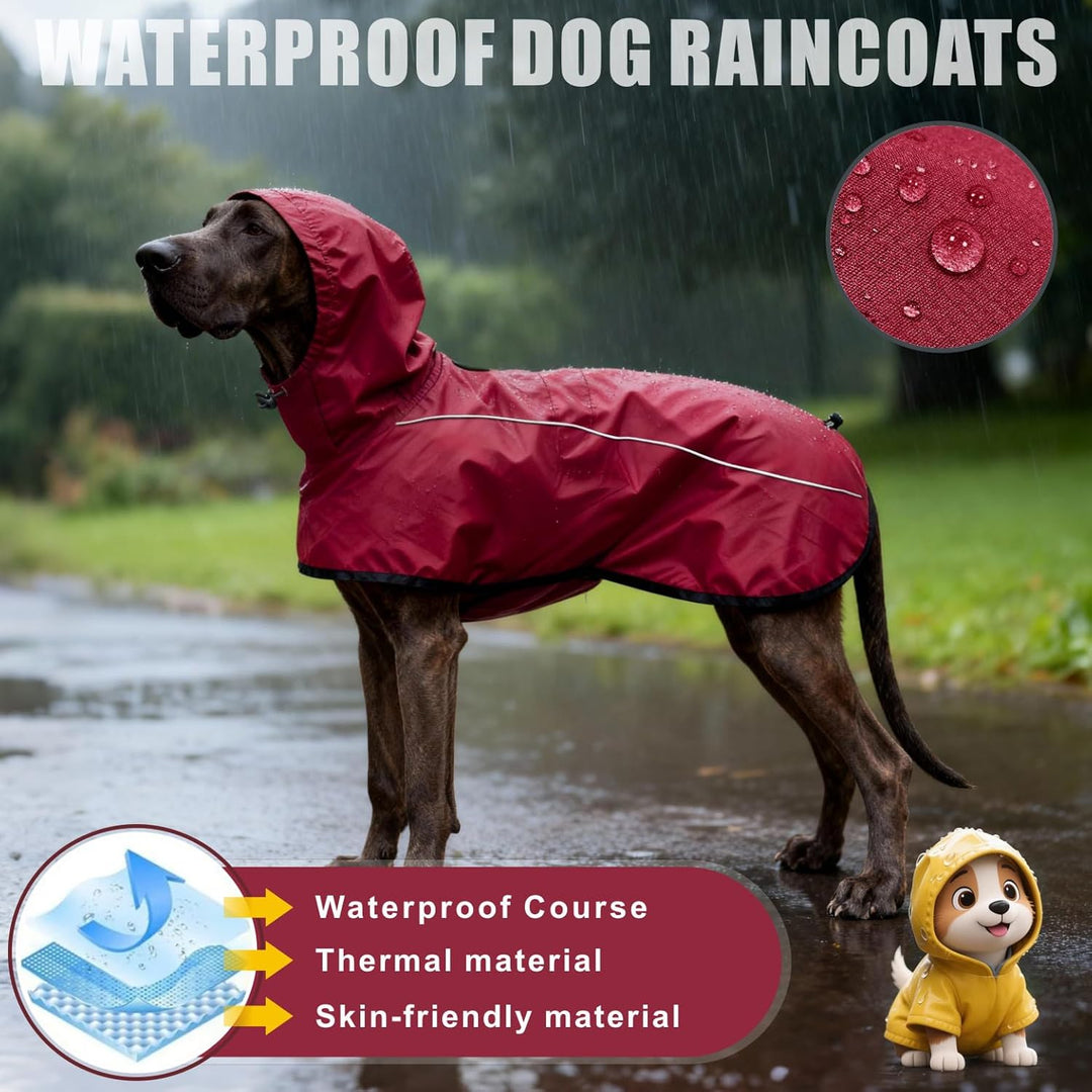 Mosucoirl Hund Regenmantel Jacke Reflektierende Verstellbare Kapuze Haustier Poncho Regenmantel mit