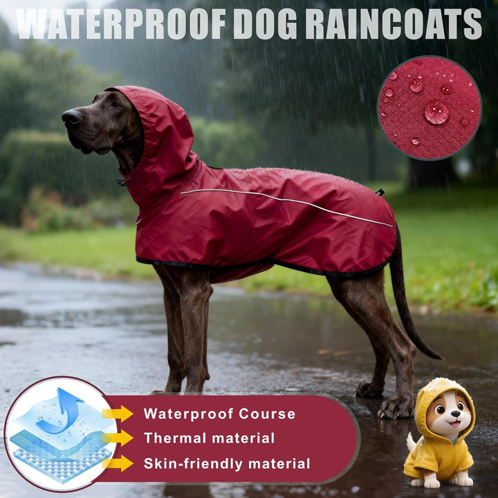 Mosucoirl Hund Regenmantel Jacke Reflektierende Verstellbare Kapuze Haustier Poncho Regenmantel mit
