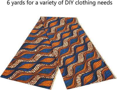 6 Yards Afrikanischer Stoff, Afrikanischer Ankara-Wachsdruckstoff Zum Nähen, Partykleid-Bastelprojek