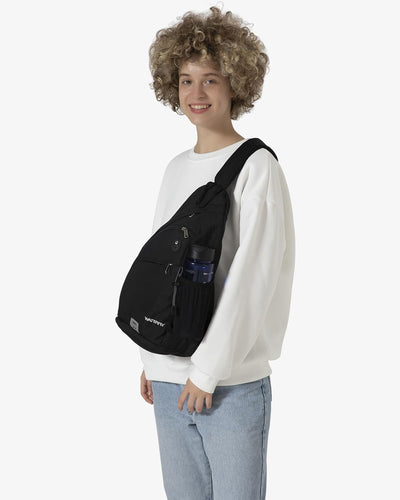WATERFLY Sling Bag Crossbody Backpack Schulterrucksack mit verstellbarem Schultergurt Perfekt für Ou