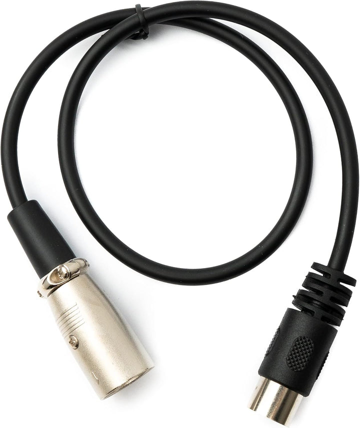 System-S Audio Kabel 50 cm XLR 3 polig Stecker zu DIN 5 polig Stecker Adapter in Schwarz