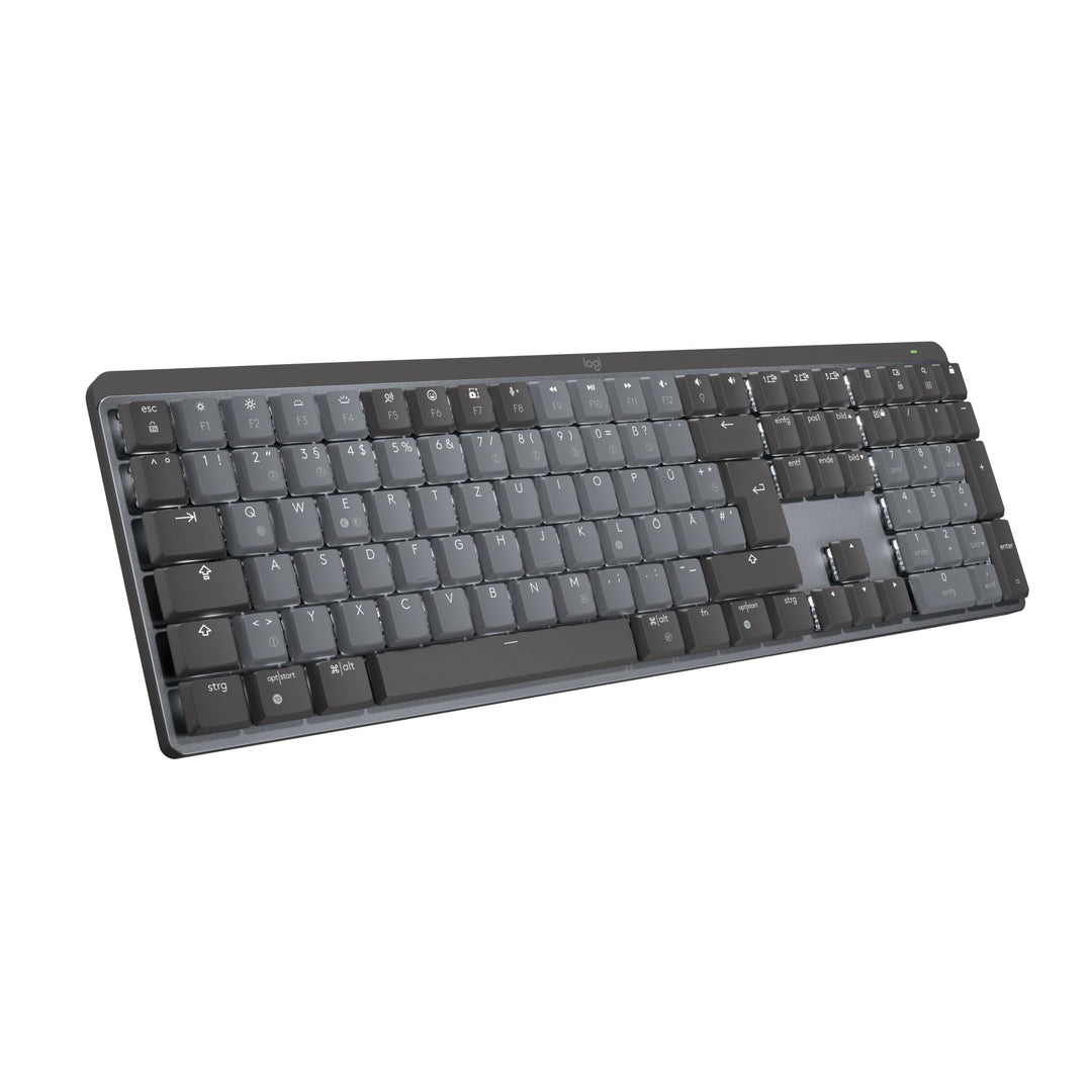 Logitech MX Mechanische kabellose beleuchtete Performance-Tastatur, Taktile leise Tasten, Hintergrun