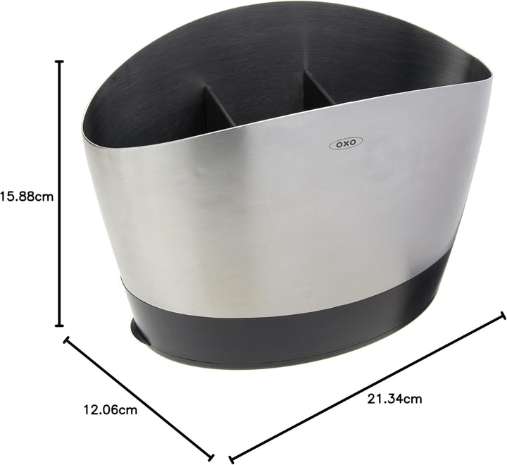 OXO Good Grips Küchenutensilienhalter aus gebürstetem Edelstahl Brushed Utensil Holder Single, Brush
